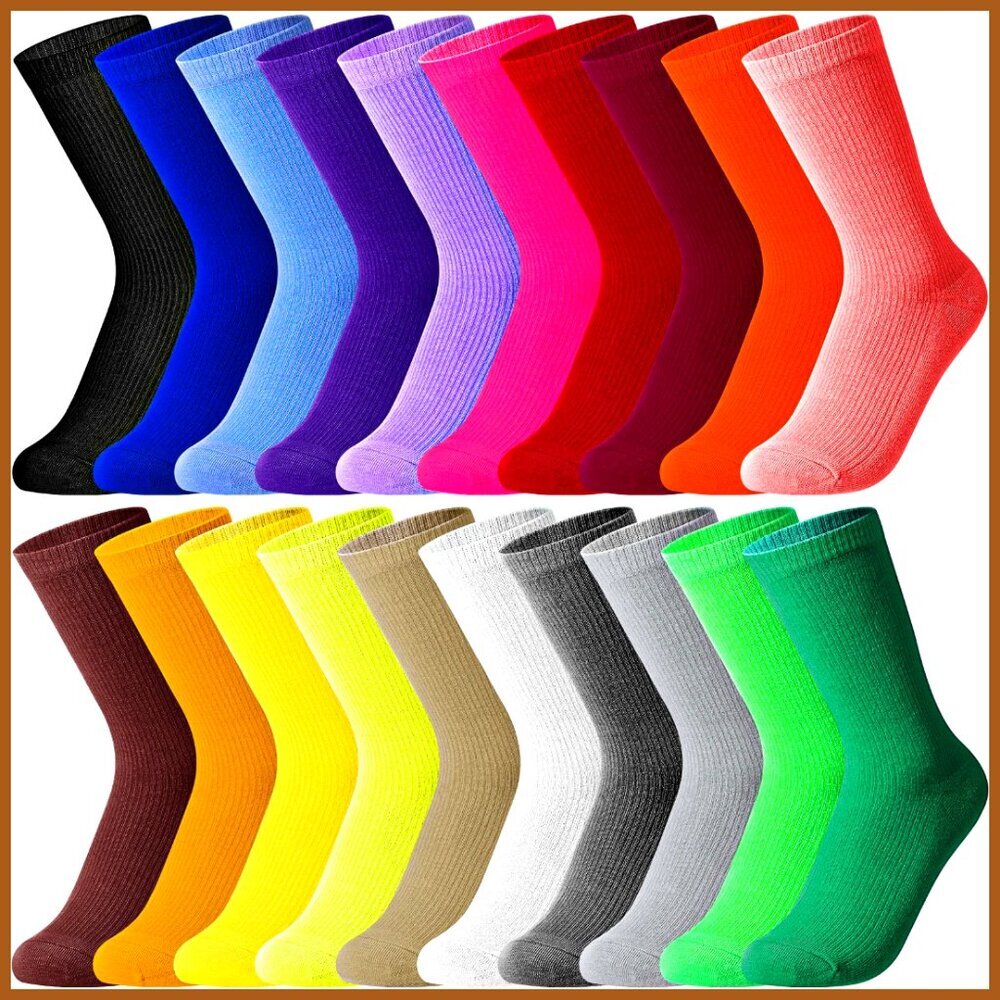 20 Pairs Fabric Crew Socks Lightweight Dress Socks for Women